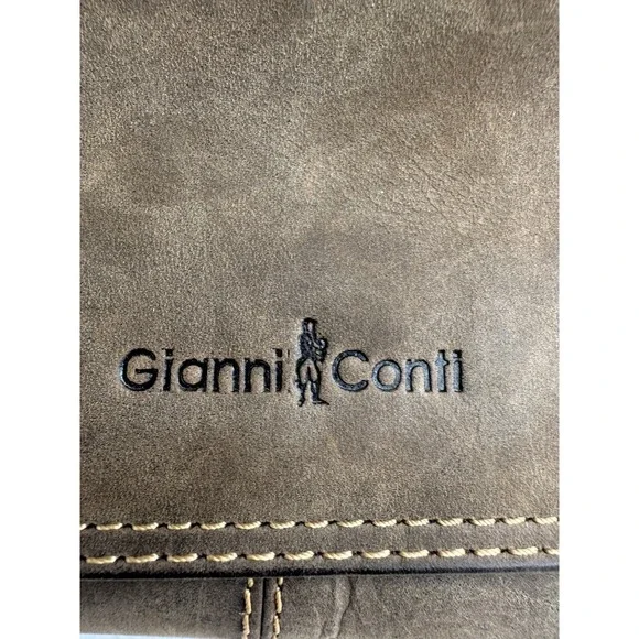 Gianni Conti Italian Leather Messenger Bag, Dark Brown, Fits Devices Up to 12" - Picture 2 of 8